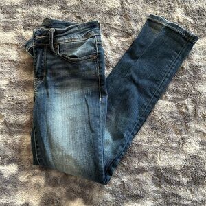 Buckle Dark Blue Women's Skinny Jeans